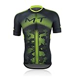 Morethan サイクルジャージ 半袖 メンズ HVP-007、蛍光グリーン、L
