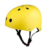 ヘルメット 子ども用 大人用 男女兼用 自転車ヘルメット 軽量 選べる 6色 自転車　スケートボード　キックボード ローラー スケート　ウォーター スポーツ用 (イエロー, M)