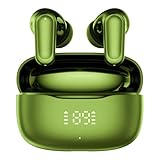 イヤホン bluetooth ワイヤレスイヤホン【2025最新ブルートゥースイヤホン】Bluetooth6.0+EDR搭載 接続瞬時 タッチ操作 自動ペアリング LEDディスプレイ iPhone/Android/Pad適用 IPX7防水 小型/軽量 スポーツ/WEB会議/通勤/通学 (06green)