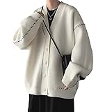 [FJLTDCP] カーディガン メンズニット Vネック ボタン セーター 無地 カジュアル シンプル ストールカーディガンジャケット 春 秋 冬 服 メンズ カーディガン -white-XL