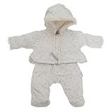 赤ちゃん・ベビー用 あったか 星柄 フード付きスノースーツ ロンパース オールインワン つなぎ カバーオール 冬 (3~6ヶ月) (ホワイト)