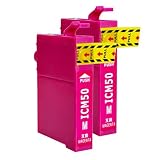 Koda | 互換インク EPSON用 ICM50 (２個セット) IC50 マゼンタ 純正インクと併用可 ICチップ付き エプソン用 互換 インクカートリッジ Colario カラリオ (ICM50 (Magenta)マゼンタ2個)