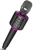 LEO WAY カラオケマイク Karaoke Bluetooth ブルートゥースワイヤレスマイク TWS合唱 伴奏 マイクスピーカー 2イン１ 録音可能 音楽再生 手製の革ハンドルケース付き TFカード/AUXケーブル 3000mAh大容量 Android/iPhone/ipad/ipods対応 自宅/パーティー/カー/アウトドア/誕生日/祝い事