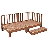 人工木ウッドデッキ 6点セット 0.5坪 連結用ネジ付 樹脂 デッキ 縁台【2色選択可】 (ブラウン)