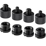 マイクスタンドアダプター 8個入り 変換 1/4"オス-5/8"メスと3/8"オス-5/8"メス 固定ネジアダプター メス マイク変換ネジ カメラネジ変換アダプター アルミニウム合金 カメラ三脚用 マイクアームスタンド