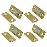prendre 【4個セット】 マグネットキャッチ 磁気キャッチ ステンレス 薄型 強力 ドア止め金具 家具扉 戸棚 ドアキャッチ DIY 引き戸 両面テープ ネジ （ゴールド） PR-MAGCATCH4-GD