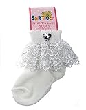 Baby Girls Cute Lacey Crochet Frilly Socks With Diamantes - White (6-12 Months) by Girl Socks
