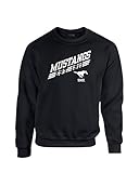NCAA SMU Mustangs 50 / 50 8オンスクルーネックスウェットシャツブレンド、ブラック、スモール