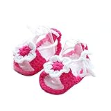 Novolix Baby Toddlers Crochet Casual Shoes Knitting Wool Prewalker Rose White Flower Knit Socks by N
