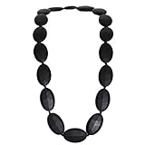Funky Silicone Teething Necklace for Mom to Wear - Color Black - Our teething beads are made from 10