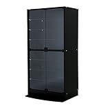 【JAJAN】フィギュアラック「ワイド」83シリーズ 幅83cm奥行39cm高さ182cm ハイタイプ 本体 ブラック【正規品】[鍵付きコレクションケース]CR-8339BK