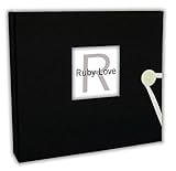 Solid Black Organic Cotton Baby Memory Book - 1st Year Baby Book by Ruby Love Baby