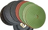 Cobra 5fpdsetw-jx 5-Inch JX Shine Diamond Polishing Pad for Granite White Buff with Back Holder, Set