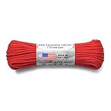 ATWOOD ROPE MFG. アトウッド・ロープ 7Strand 550Lbs パラコード 100フィート MADE IN USA (RED)パラコード 4mm 3mm 2mm 万能ロープ