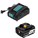 マキタ 18V バッテリー 互換 充電器 DC18RC 14.4V-18V 小型軽量化 BL1415N BL1420B BL1430B BL1460B BL1815N BL1820B BL1830B BL1860Bなど充電可能 リチウムイオンバッテリー用 メロディ付 連続充電可能 壁掛け可(充電器単品)