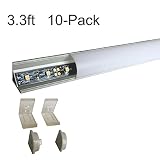 inshareplus LEDアルミチャンネルプロファイル、アルミ押し出しwithオイスターホワイトCurvedカバーv-shapeコーナー用マウント8 mm 10 mmシングル行3528 5050 
