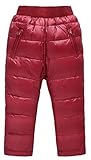 Roffatide ベビー ダウンパンツ ズボン 防風 キッズボーイズガールズスノーウィンター レッド サイズ 110