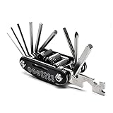 自転車工具セット 携帯マルチツール 多機能な六角レンチ サイクリング用修理ツール(16 in 1)