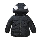 POTOJP 秋冬 オシャレ 子供服/子供用コート パンダ柄 ジャケット 女の子コート キッズ 女児 長袖 ショートコート 防寒 甘い可愛い コート ジャケット 棉服 (90, ブラック)