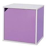 アイリスオーヤマ カラーボックス キュビック 幅34.9×奥行29×高さ34.4cm パープル/オフホワイト CQB-35D