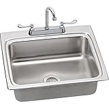 Elkay LRAD252260C 18 Gauge Stainless Steel 25 x 22 x 6 Single Bowl Top Mount Kitchen Sink Kit by Elk