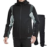 アオキ（aoki outdoor）レインウェア レインスーツ 上下セット ゴルフウェア ウィンドブレーカー マウンテンパーカー 防水 メンズ カッパ 透湿 防水 防風 軽量 (グレー, LL)