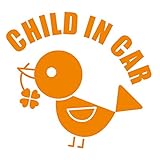 imoninn CHILD in car ステッカー　【シンプル版】　No.02　コトリさん　（オレンジ色）