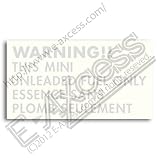 Warning フュエル ステッカー MINI (シルバー)