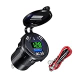 ゴイフォジ USB C 車用充電アダプターソケット 45W タイプ C 18W USB 高速車用 USB ソケット電源 防水 LED デジタル電圧計付き スイッチ