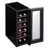 ワインセラー 12本収納 33L 12~18℃ ペルチェ式 庫内LED ミラーガラス メーカーPWC-331P-B
