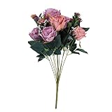SUND　造花　バラ　シルクフラワー　ローズ　薔薇　枯れない　高品質　造花　手作り　インテリア　雑貨　可愛い　結婚式　誕生日　発表会　入学式　卒業式　適用　選べる4色　パープル