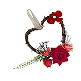 Kesoto ​人工シミュレーション　花のインテリア　鮮やか　自然　造花　フラワー　薔薇の花　バラ　家のドア　装飾　全４色 - 赤