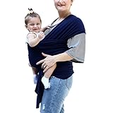 Liebeye ベビースリング サックバッグ　コットン　スーパー　ワイド＆ロング　トラベル　ストラップ　ピュアカラー 紺