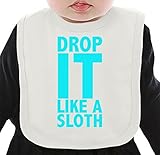 Drop It Like It Sloth Slogan ネクタイを有する有機ビブ Medium