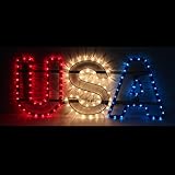 USA LetterロープライトレッドホワイトブルーUSA LetterデコレーションBig