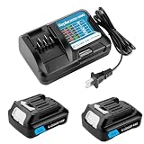 Powilling BL1015B 互換 マキタ 10.8v バッテリー DC10WD充電器セット マキタバッテリー10.8V BL1015 BL1030 BL1040 BL1050 BL1060 A-59863 マキタ10.8V充電器DC10WD、DC10SA、DC10WC、DC18REなど対応 【10.8バッテリー2個+DC10WD充電器1個セット】