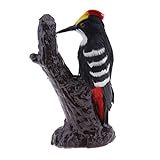 Baosity 現実的 鳥の置物 全10種 人工羽根 庭の装飾 芝生 屋外 動物モデル ガーデンオーナメント - ＃6 Black Woodpecker