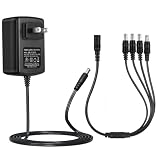 Security-01 PSE取得 AC to DC 12V 2A アダプター 1〜4スプリッタケーブル ACアダプター 最大出力24W スイッチング式 充電器 電源アダプター 外径 5.5mm/内径 2.1mm LED テープライト ビデオ カメラ 撮影 監視カメラ など用 安全・安定 AC - DC コンバータ DC 電源アダプター