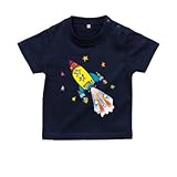 BabyChips RAINBOWロケット(名入れ半袖ベビーTシャツ) 110 ネイビー