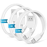 USB Type C ケーブル USB-C & USB-A 5 A 充電 ケーブル【QC3.0対応 急速充電】 タイプc Samsung Galaxy S24/S23/S22/S21/S20,Sony,Xiaomi,Huawei,Pixel,Type-c機種対応 (ホワイト, 0.5M+1M+1.5M) (0.5M+1M+1.5M)