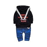 (プタス)Putars ベビー服 子供服 上下セット パーカー ジーパン 男の子 長袖 三色 可愛い 秋 冬 スポーツ 運動会 旅行 記念日 プレゼント 12-36ヶ月 (ベビーシューズは含みません)