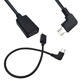 2個 USB Type C to Micro USB 変換コード タイプC メス から Ｌ型マイクロUSB オス 変換コード 25cm オス-メス変換 ケーブル