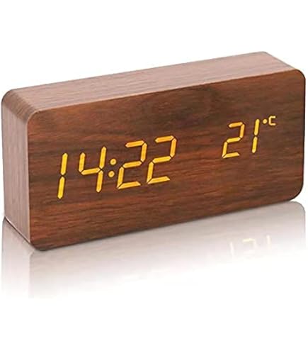 Amazon.co.jp: 置き時計 置時計 デジタル おしゃれ 北欧 木目調LED