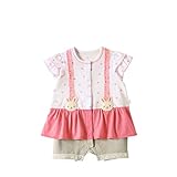 [ミキハウス] MIKIHOUSE 【ミキハウス(ベビー)】 うさちゃんのサスペンダー風ショートオール (60cm・70cm・80cm) 42-1303-788 ピンク 60cm