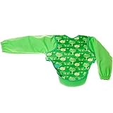 Bibetta ビベッタ 防水くるくるエプロン スリーブ付きウルトラビブ Green Owl グリーン オウル