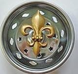 billy-joeキッチンstrainer-newステンレススチールバスケットFits標準洗面台--エナメルゴールドFleur De Lis