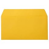 寿堂:カラー横型封筒　110×220mm　127．9g／m2　テープのり付　〒枠なし　柚子　10351　1パック（10枚） 8172396