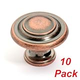 Dynasty Hardware K-81295-AC-10PK 3-Ring Cabinet Hardware Knob, Antique Copper, 10-Pack [並行輸入品]