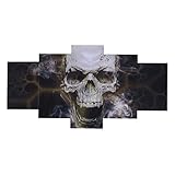 Healifty 5個の壁画絵画CrossBonesはキャンバスに家の近代的な装飾の印刷の装飾のための絵を印刷します