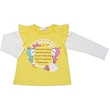 【本体綿100％】2017年 秋冬 アンパンマンガール 天竺 フェイク袖フリル 長袖Tシャツ Anpanman Girl イエロー◇80cm